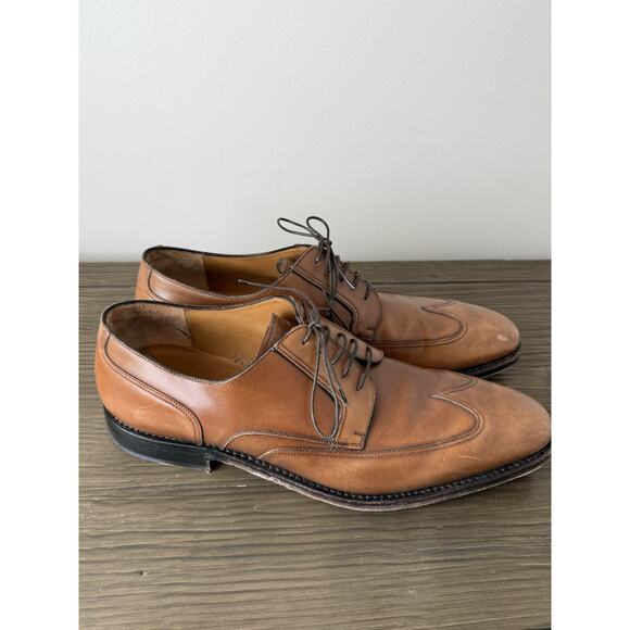 Salvatore Ferragamo Tramezza Welted Mens Tan Wingtip Derby Shoes 12 D - Picture 3 of 6